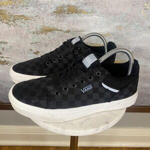 Vans Shoes Womens Size 9 Black Checkerboard Canvas Low Top Skate Sneakers